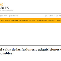 Crece un 65% el valor de las fusiones y adquisiciones en el mercado espaol de renovables